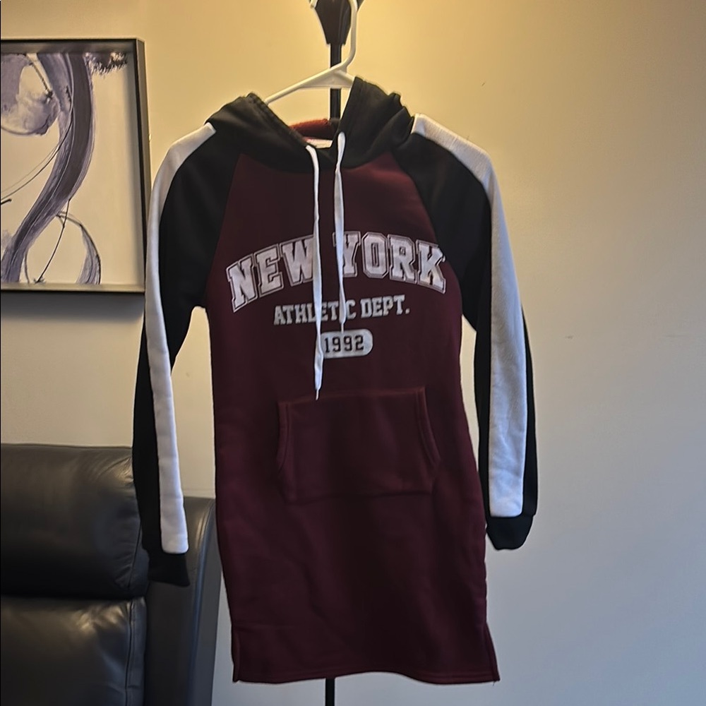 Kids Casual Dress - Maroon and Black